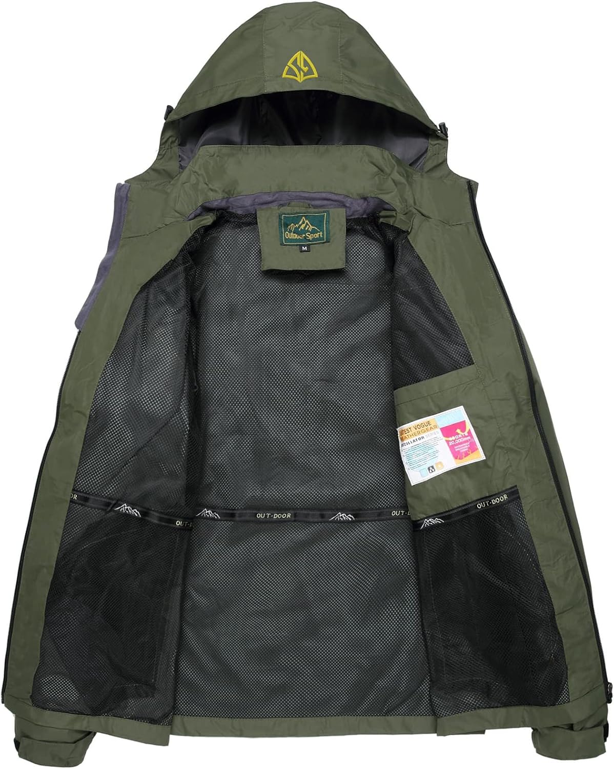 GIISAM Mens Windproof Jacket Waterproof Lightweight Mountain Sport Jacket for Men Hooded Windbreaker Raincoat