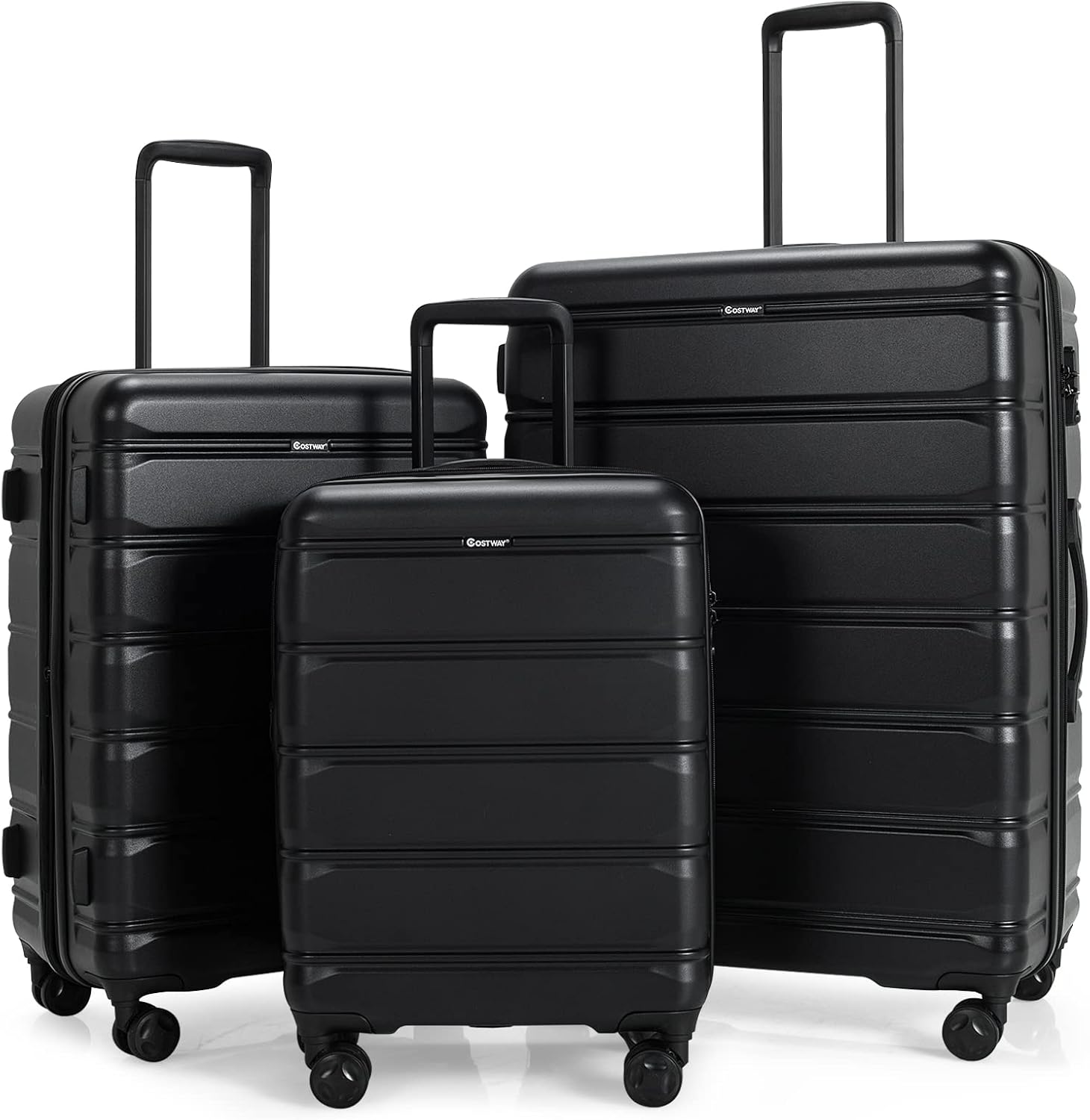 Goplus 3 Piece Luggage Set, Expandable Spinner Suitcase w