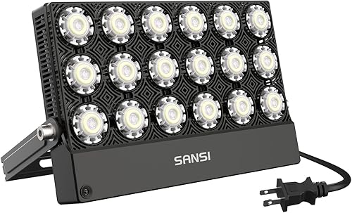 SANSI Luz de inundación LED de 100 W, 10000 lm, luz de seguridad para exteriores, equivalente a 650 W, luz de trabajo LED impermeable IP66 con