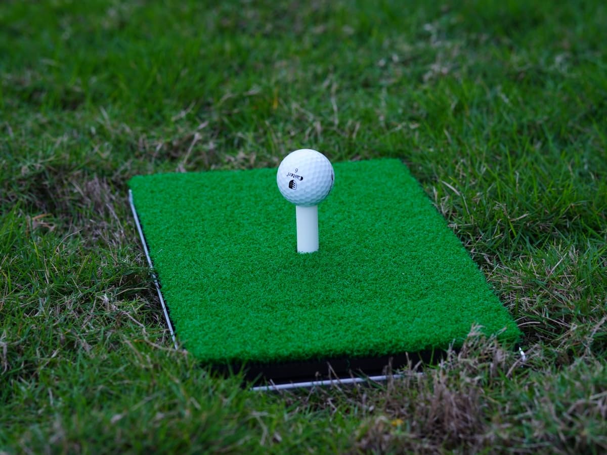Alfombrilla de Golf 3 en 1 con césped reemplazable, Base de Aluminio de 35 x 24 Picos a de 3 Pulgadas, práctica de Golf para astillar, Conducir, Entrenamiento al Aire Libre