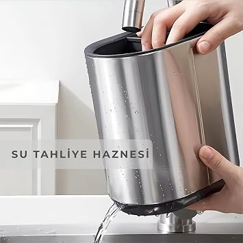 Paslanmaz Çelik Kaşıklık Bıçaklık | 2'si 1 Arada Mutfak Gereçleri Tutucu | 304 Çelik Dikey Düzenleyici | Mutfak Tezgahı | Mutfak Aletleri Dahil Değildir