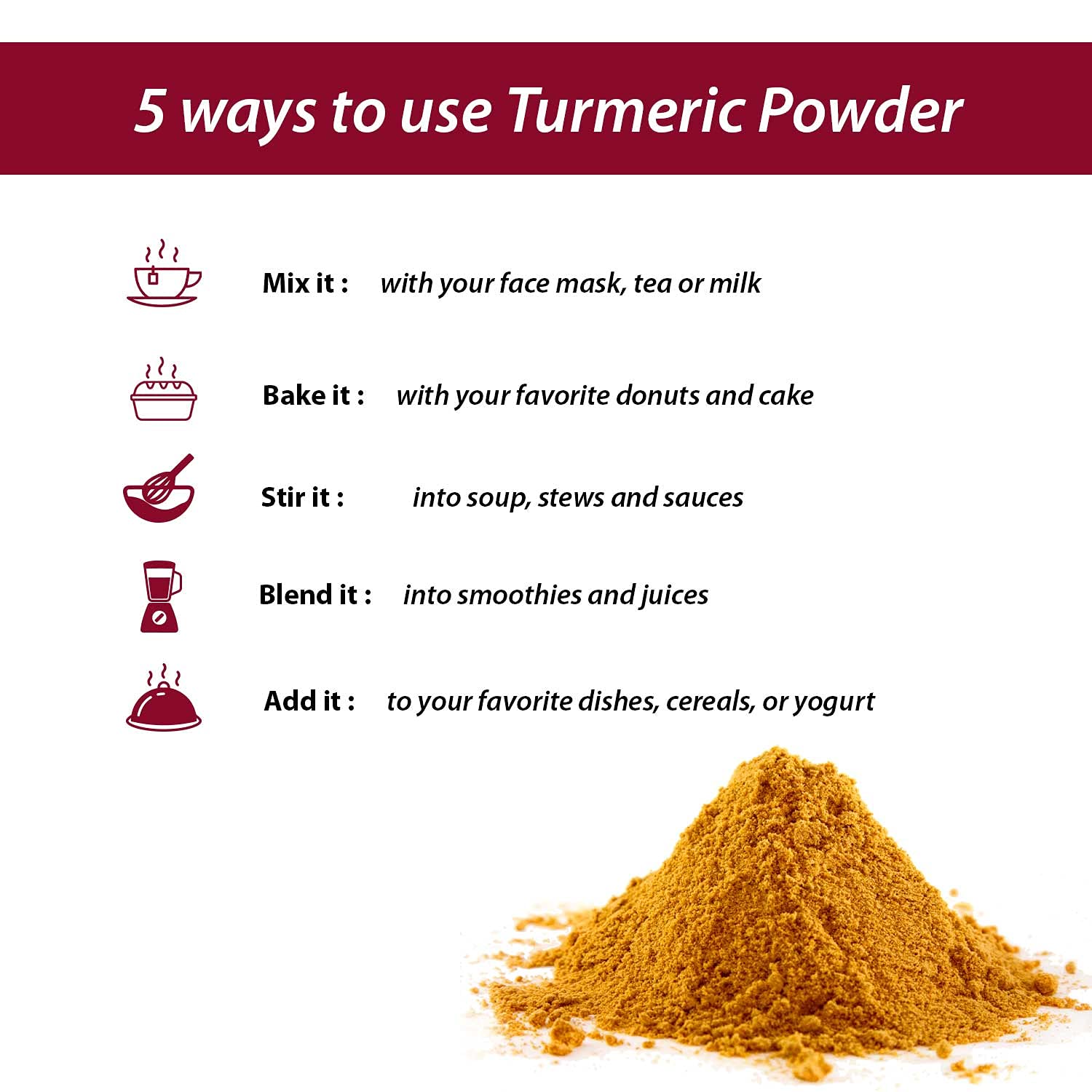 Himalayan Chef Organic Turmeric Powder, 6.34 oz Premium Quality Root Powder with Curcumin, Gluten Free & Non-GMO Verified - Plastic Shaker image 5