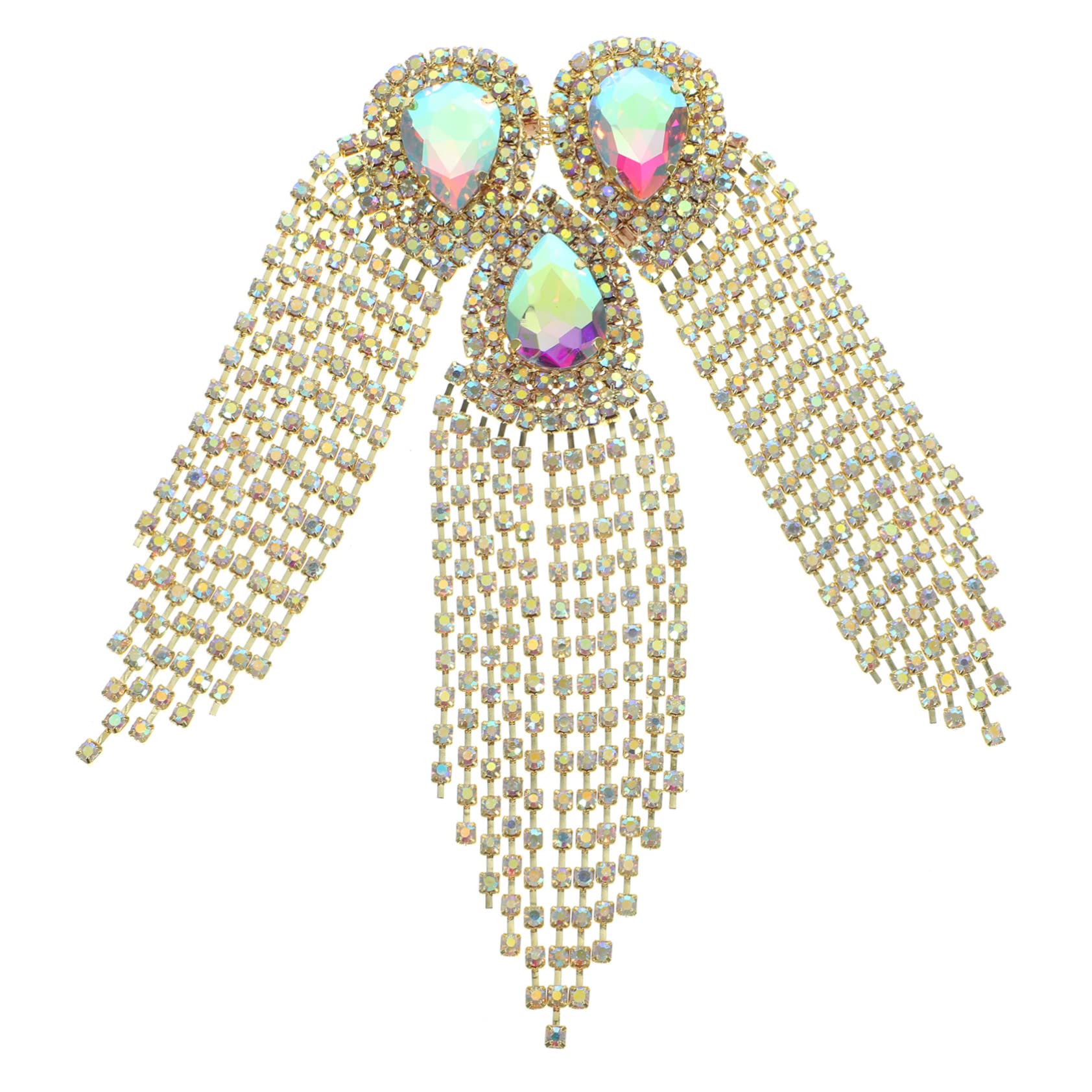 TEHAUX 3pezzi Spilla Decorativa Strass Con Frange Per Abbigliamento Accessorio Per Applique Per Giacche e Vestiti Base Ab