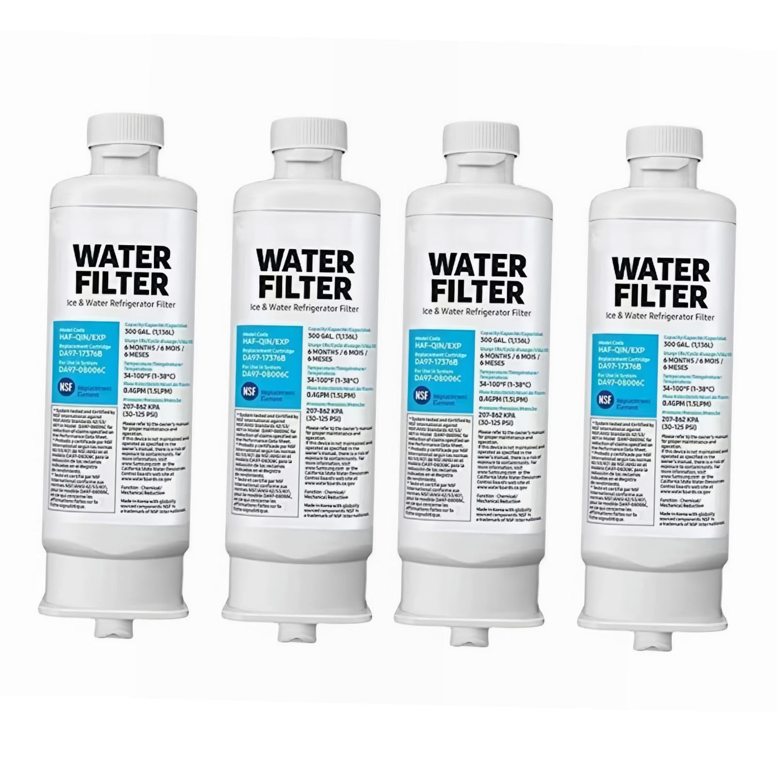 4 Pezzi Filtro Acqua Frigorifero Cartuccia Depuratore Sostituzione Compatta Compatibile Da97 17376b con Carbone Attivo Antiperdita Adatto a Uso