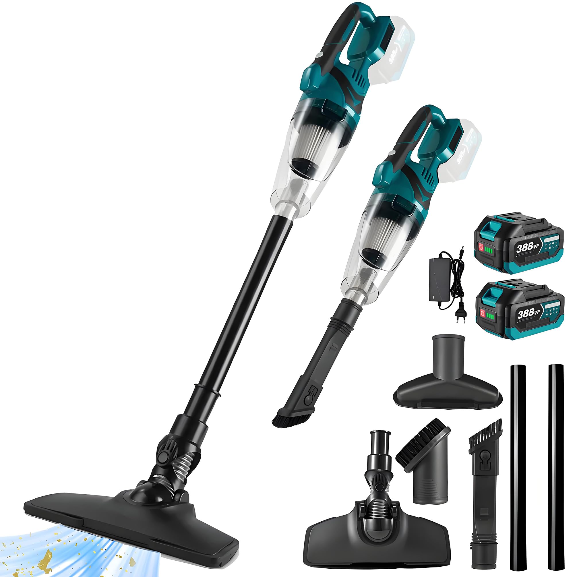 Akku Staubsauger für Makita Akku 18V 10000Pa 140W Starke Kabellos | LED Beleuchtung,750mL Groß Staubbehälter Handstaubsauger für Auto,Haus