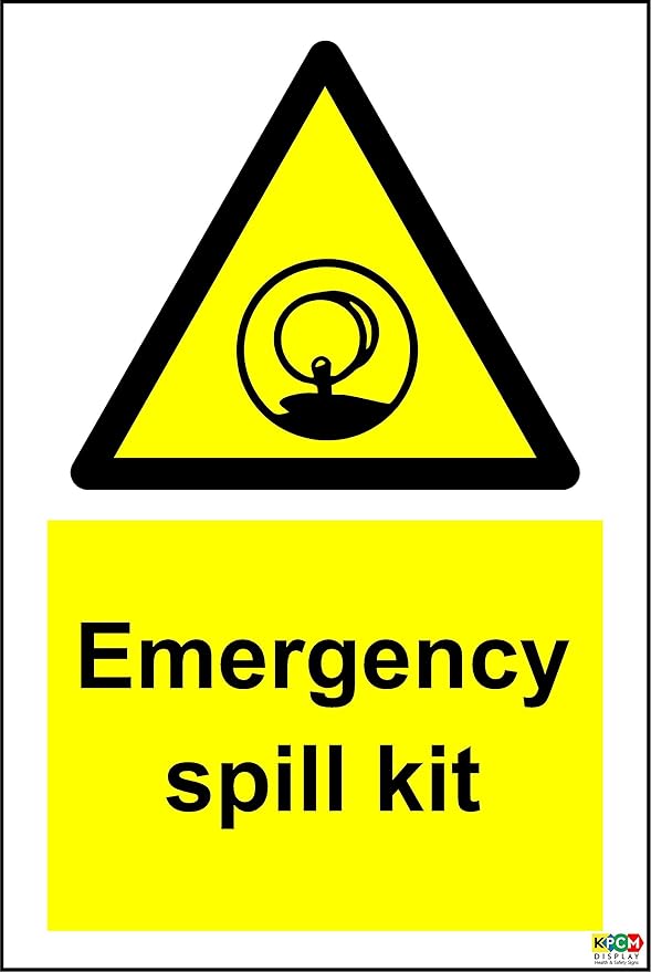 Emergency Spill Kit Sign Self Adhesive Sticker 300mm x 200mm Amazon