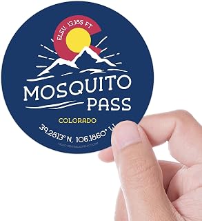 Colorado Passes Stickers - Choose from 35+ Rocky Mountain Pass Decals, Colorado Offroad ADV Motorcycle, Overland Bumper Stickers (Mosquito Pass, Regular - 3" Bumper Sticker)