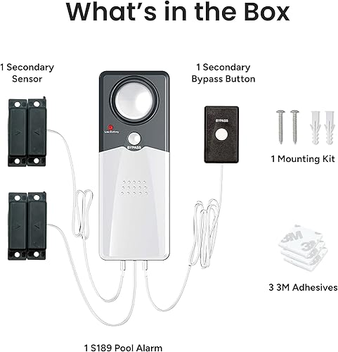 Miniatura 8 de Techko S189 - Alarma de piscina ultra delgada y segura para niños, compatible con ETL UL 2017, resistente a la intemperie interior/exterior, alarma