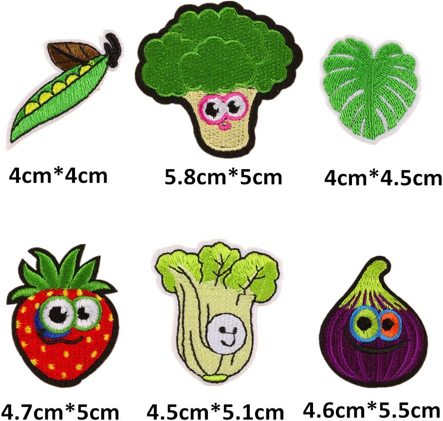 24pcs Assorted Vegetables Fruits Iron on Patches Lettuce Carrot Broccoli Embroidered Patches Banana Strawberry Appliques for DIY Sew on Repair - Image 5