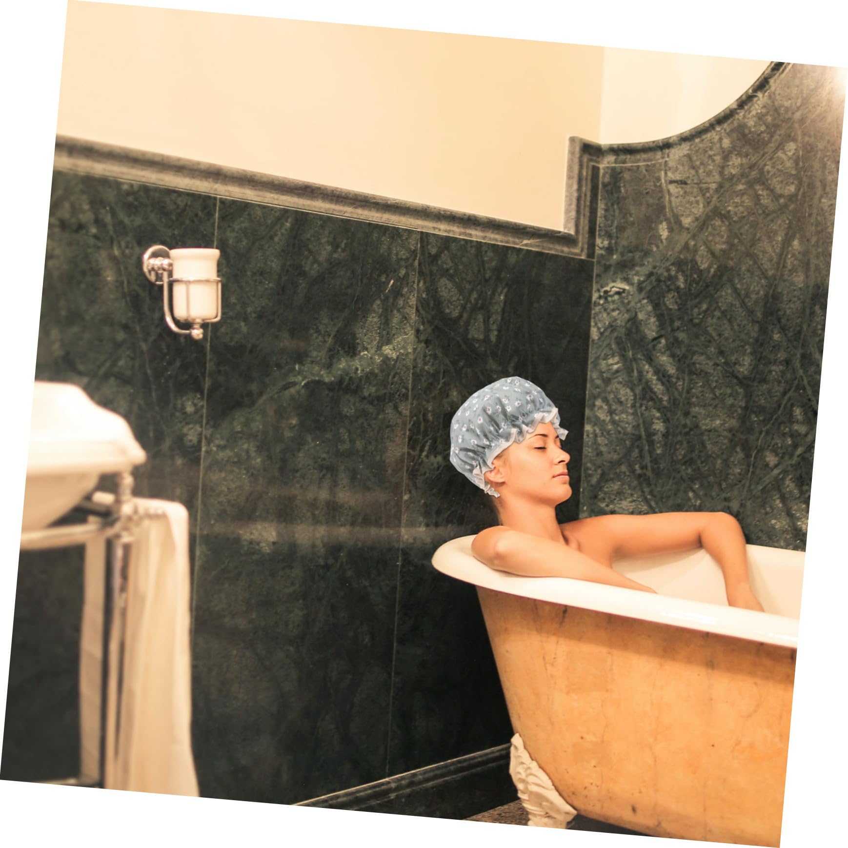 FRCOLOR 9piezas Gorro De y Rápido Secado De Doble y Transpirable Para Baño y Spa Diseño Floral Tonos Suaves