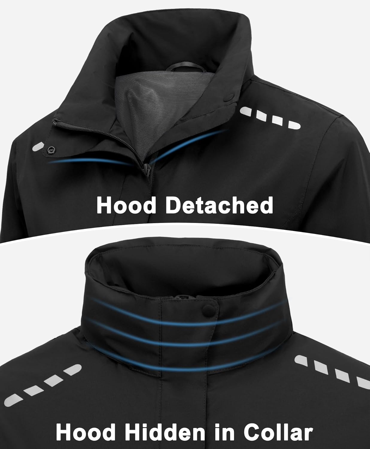 Little Donkey Andy Women's Thin Long Rain Jackets Lightweight Raincoats for Hiking Waterproof Rain Coats with Removable Hood - Image 3