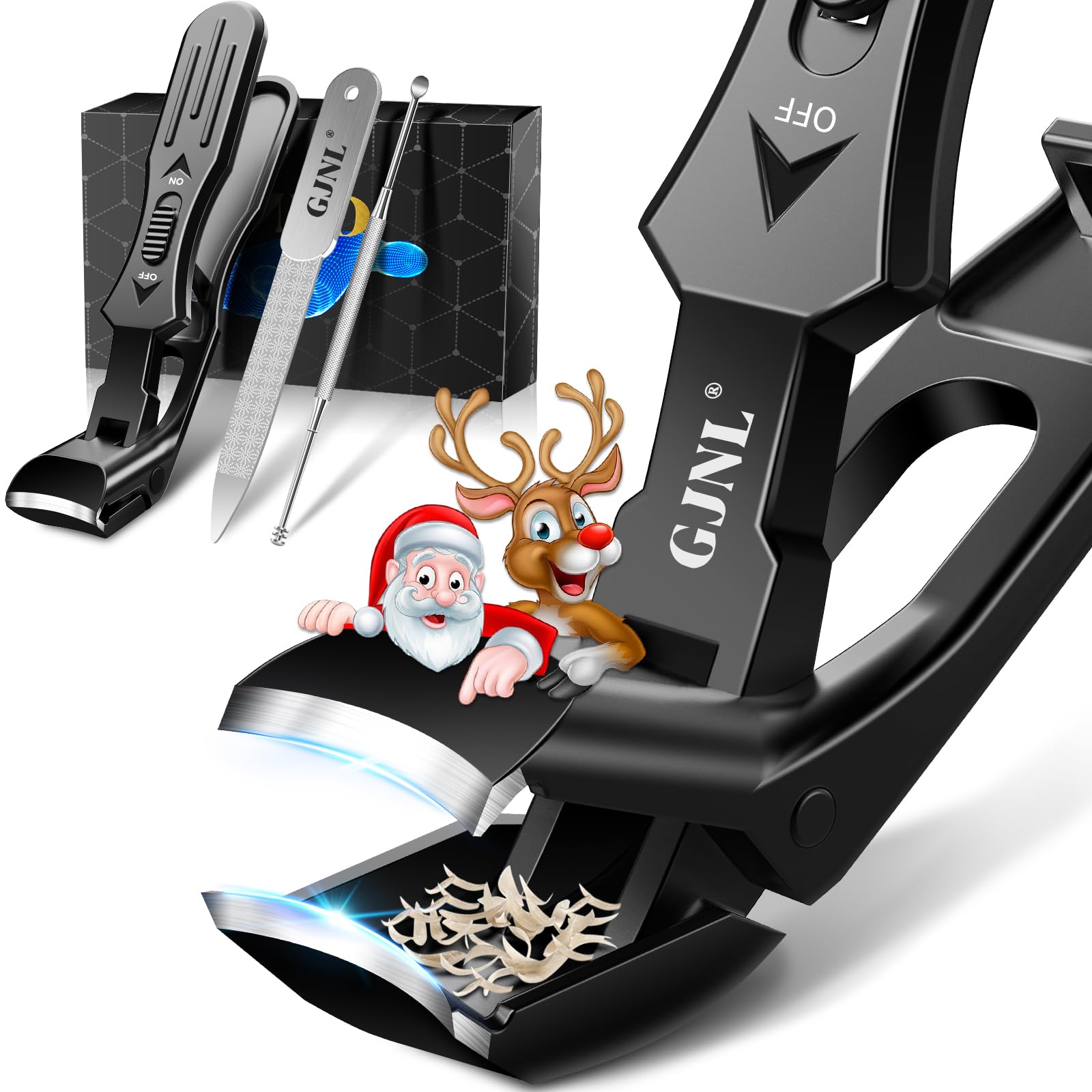 Toenail Clippers Stocking Stuffers 2025 Gifts for Men Women, Upgrade Angled Nail Clippers for Seniors Thick Toenails, Toe Nail Clippers for Men with Wide Jaw, Christmas Xmas Presents Gifts for Adults