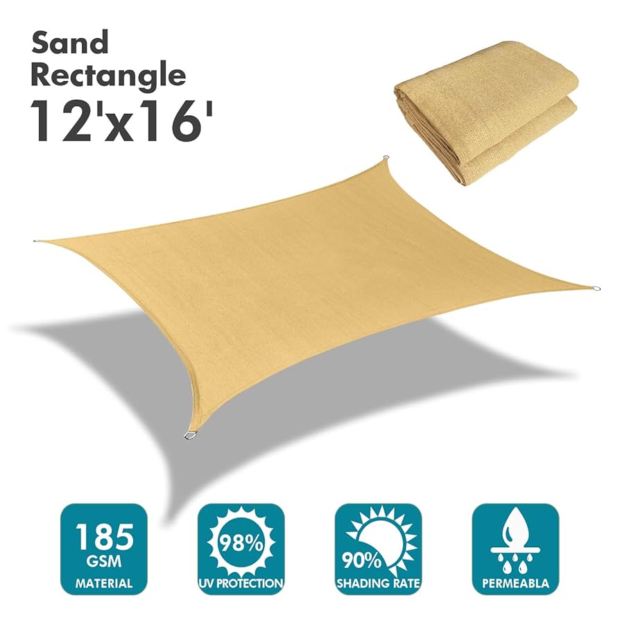 Shade Sail UVカット 日よけ レンガ色4m×6m Shade Sail ベージュ UVカット 日よけ レンガ色4m×6m Amazon.com
