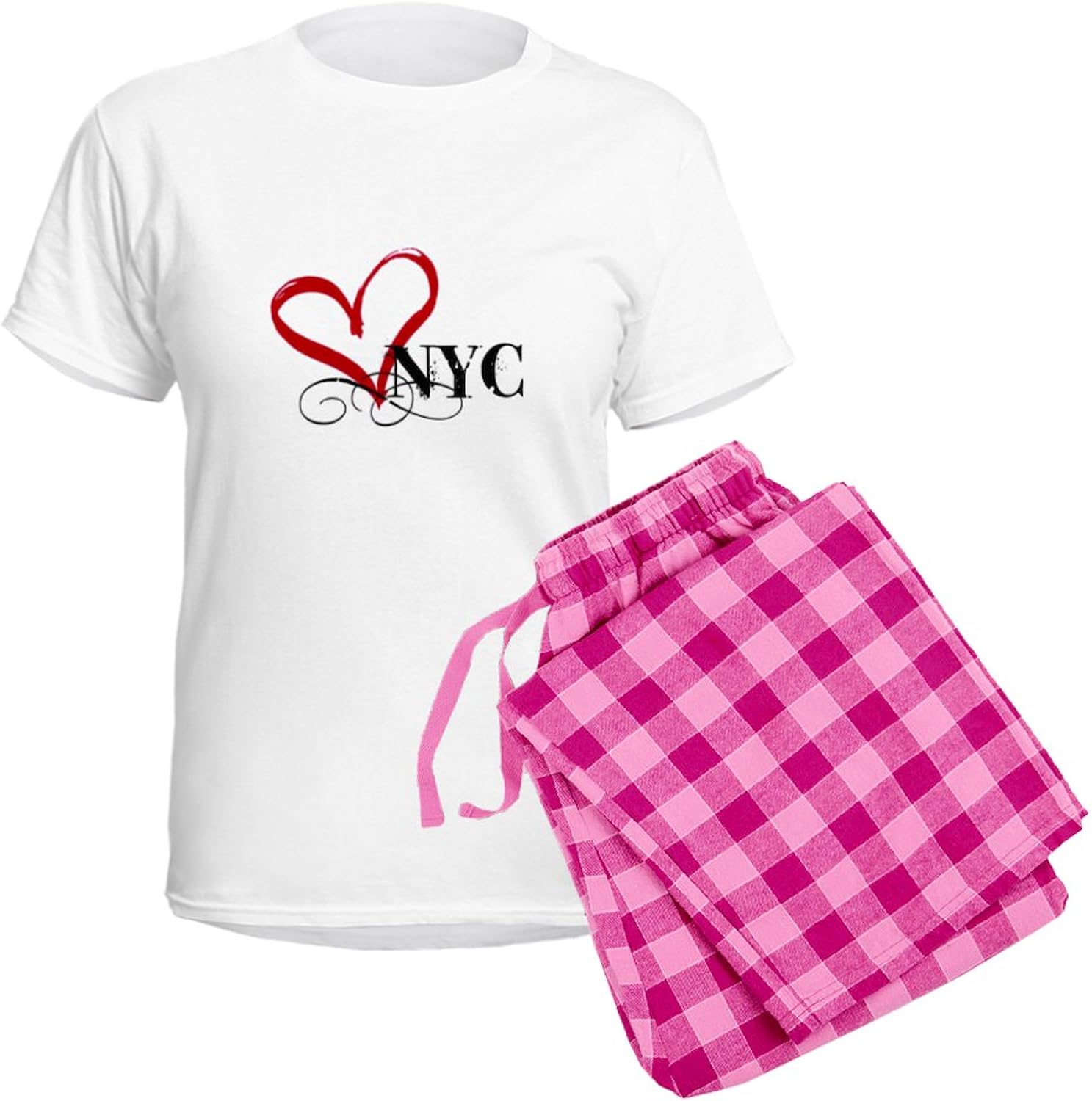 CafePress Love NYC Fancy Women's Light Pajamas Women's Novelty Cotton Pajama Set, Comfortable PJ Sleepwear