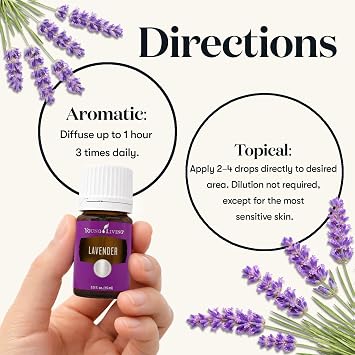 Young Living Lavender Essential Oil | 15 ml | Soothing & Relaxing Aroma for Massage, Aromatherapy, Skin Care | Calms the Mind & Enhances Relaxation | Authentic Fragrance for Perfume