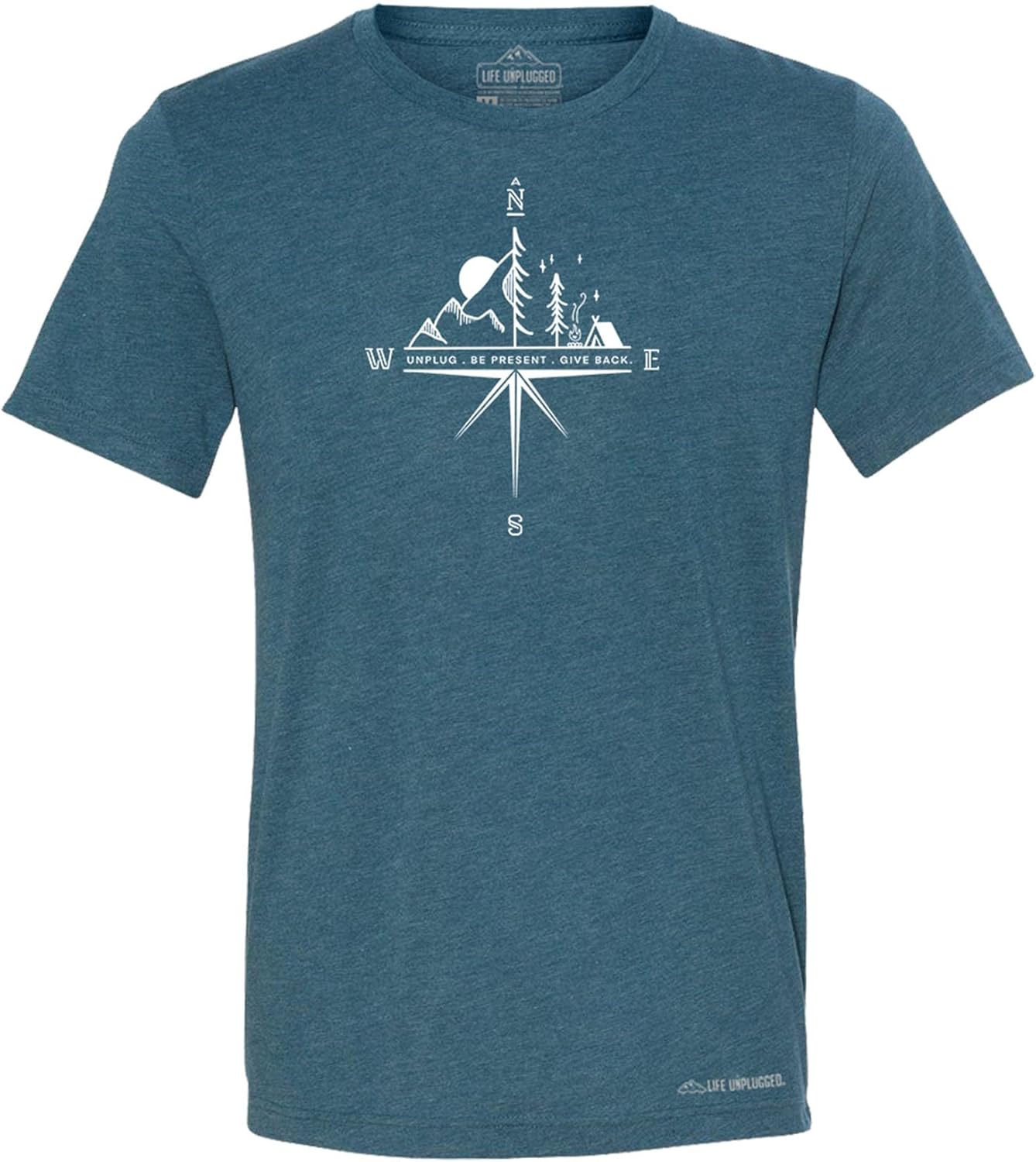 Compass Mountain Scene Premium Triblend T-Shirt Men and Womens Quality Men’s Unisex Shirt
