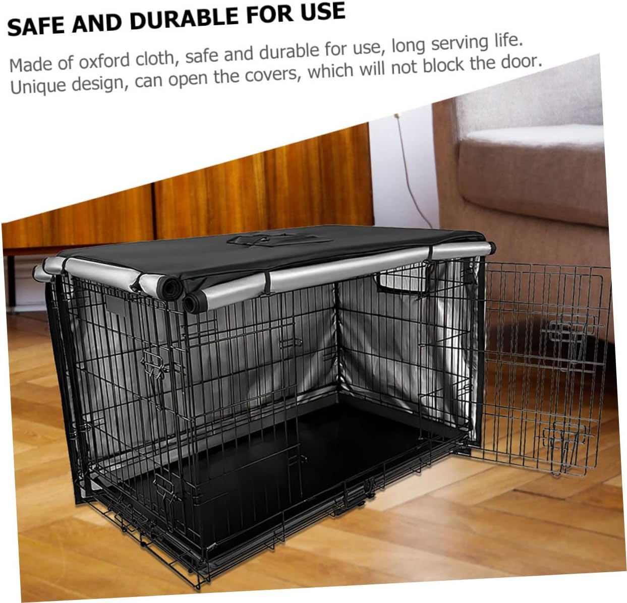 Dog Kennel Cover Privacy Pet Crate Oxford Cloth Weatherproof Indoor Outdoor Easy to Use Store