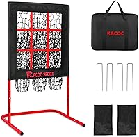 RACOC 9 Hole Pitching Net with Adjustable Strike Zone - Heavy Duty Baseball Softball Training Target for All Ages
