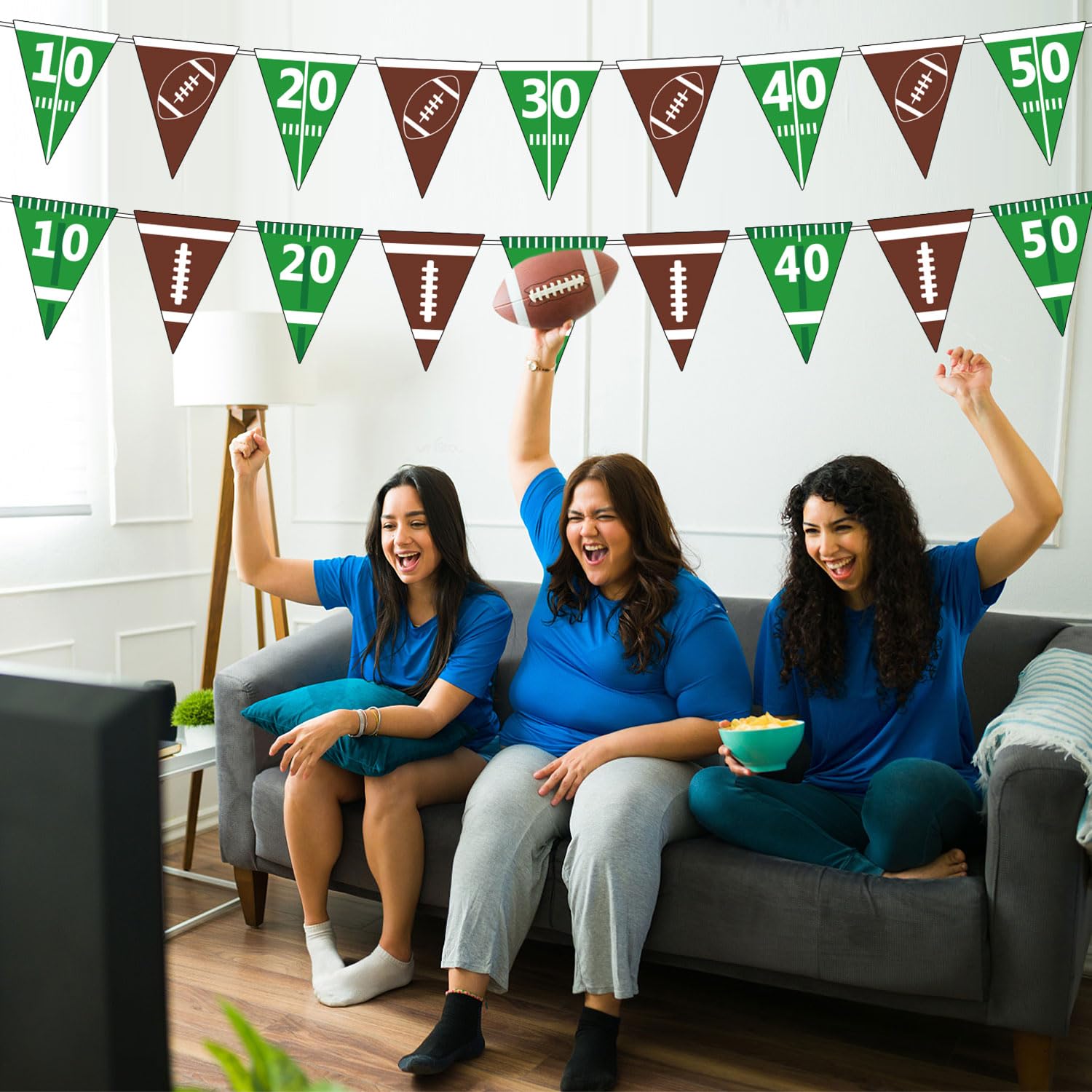 American Football Theme Triangle CM31 Flags Banner - Football Party Supplies,Football Paper...