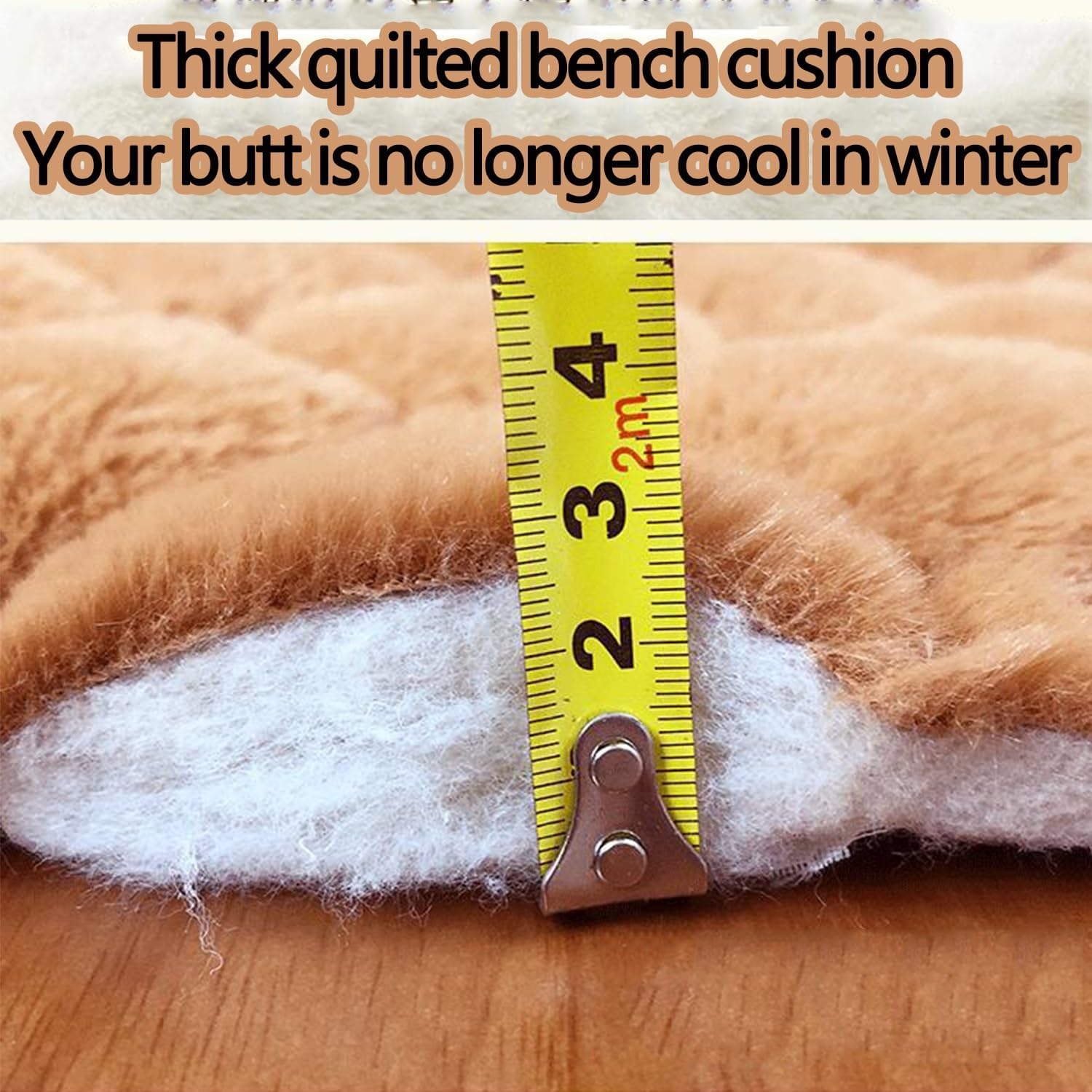 Long Bench Cushion for Indoor/Outdoor Non-Slip Furniture Patio Porch Swing Seat Cushion 12/14/16/18/20in X 24-80in Chair Cushions Bench Pad Plush Garden Cushions(Coffee,50x110cm)