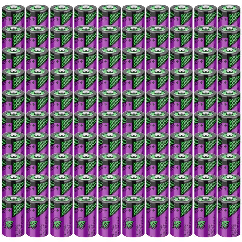 100-Pack 3 6V TL-5902 1 2AA PLC Battery for Tadiran TL-5902 S ER14250 TL-2150 S SL-350 1200mAh Non-Rechargeable