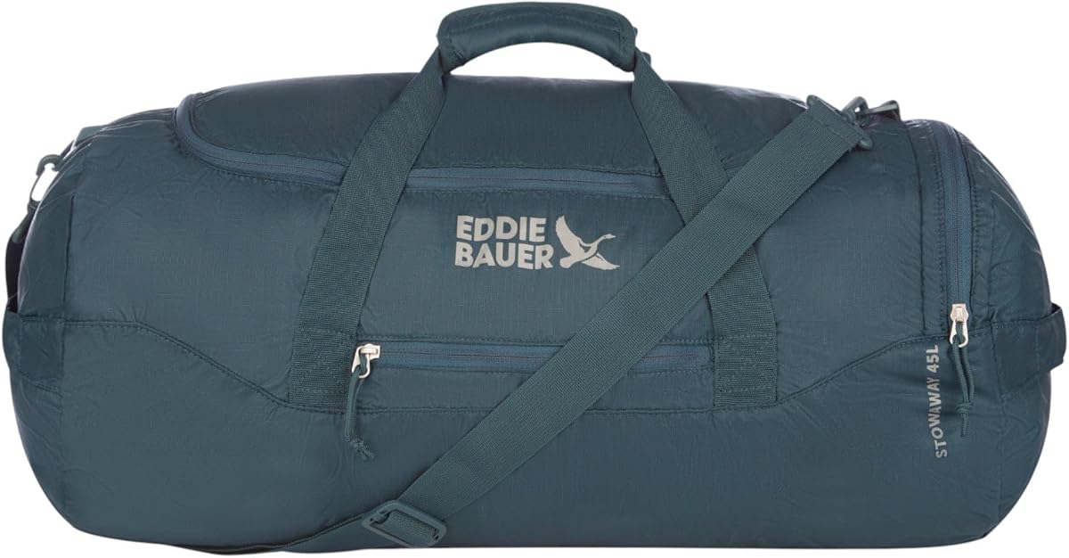 Stowaway Packable Duffel Bag | Travel | Foldable | Lightweight | Durable | Ripstop Polyester, 45L, Marine | Lightweight Durable Ripstop Polyester, Packs Flat When Not in Use, Roomy Travel Duffel for Trips and Gym Use