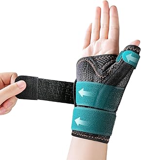 New Updated Thumb Brace for Women and Men, Reversible Trigger Thumb Splint for Day & Night Support, Breathable Thumb Stabilizer for Arthritis, Tendonitis, Sprains Thumb Pain Relief (Black)