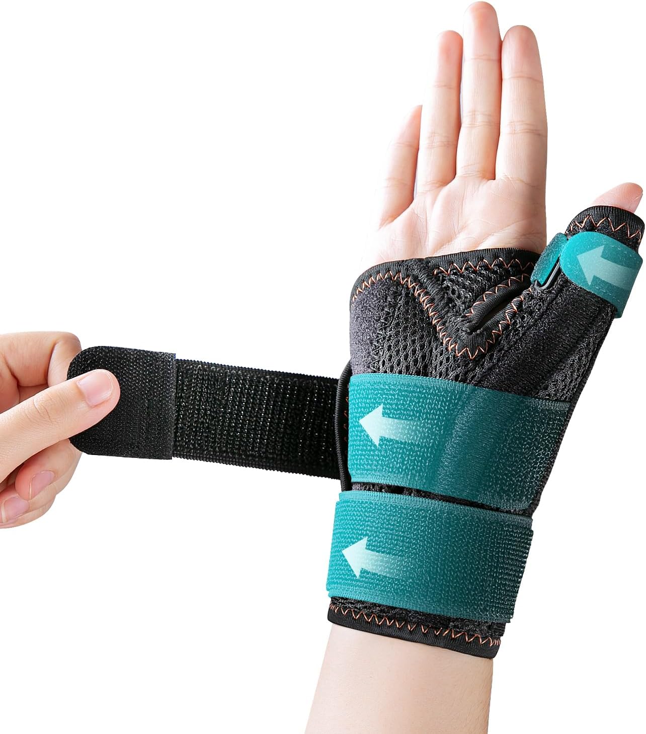 New Updated Thumb Brace for Women and Men, Reversible Trigger Thumb Splint for Day & Night Support, Breathable Thumb Stabilizer for Arthritis, Tendonitis, Sprains Thumb Pain Relief (Black)