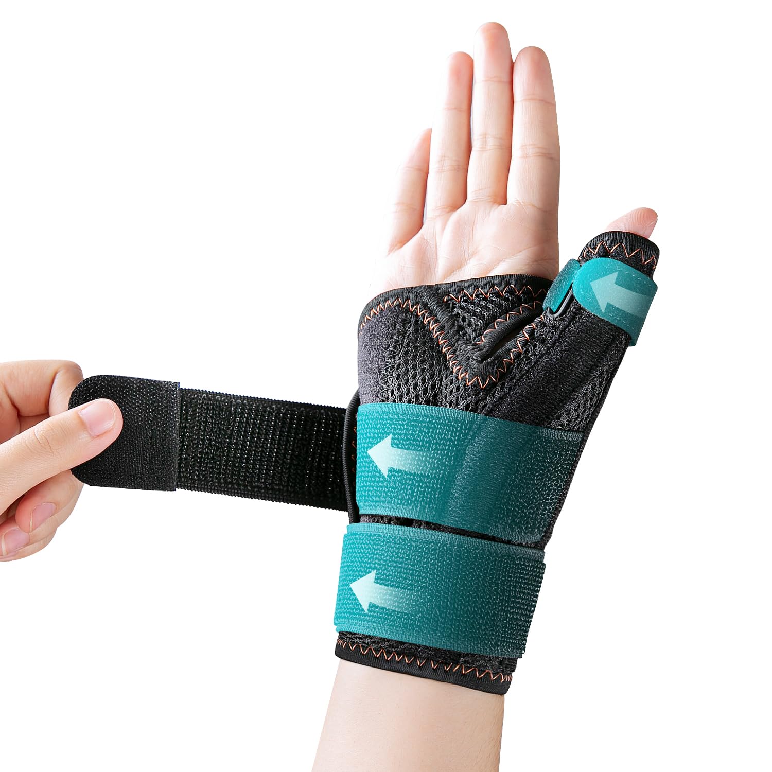 New Updated Thumb Brace for Women and Men, Reversible Trigger Thumb Splint for Day & Night Support, Breathable Thumb Stabilizer for Arthritis, Tendonitis, Sprains Thumb Pain Relief (Black)