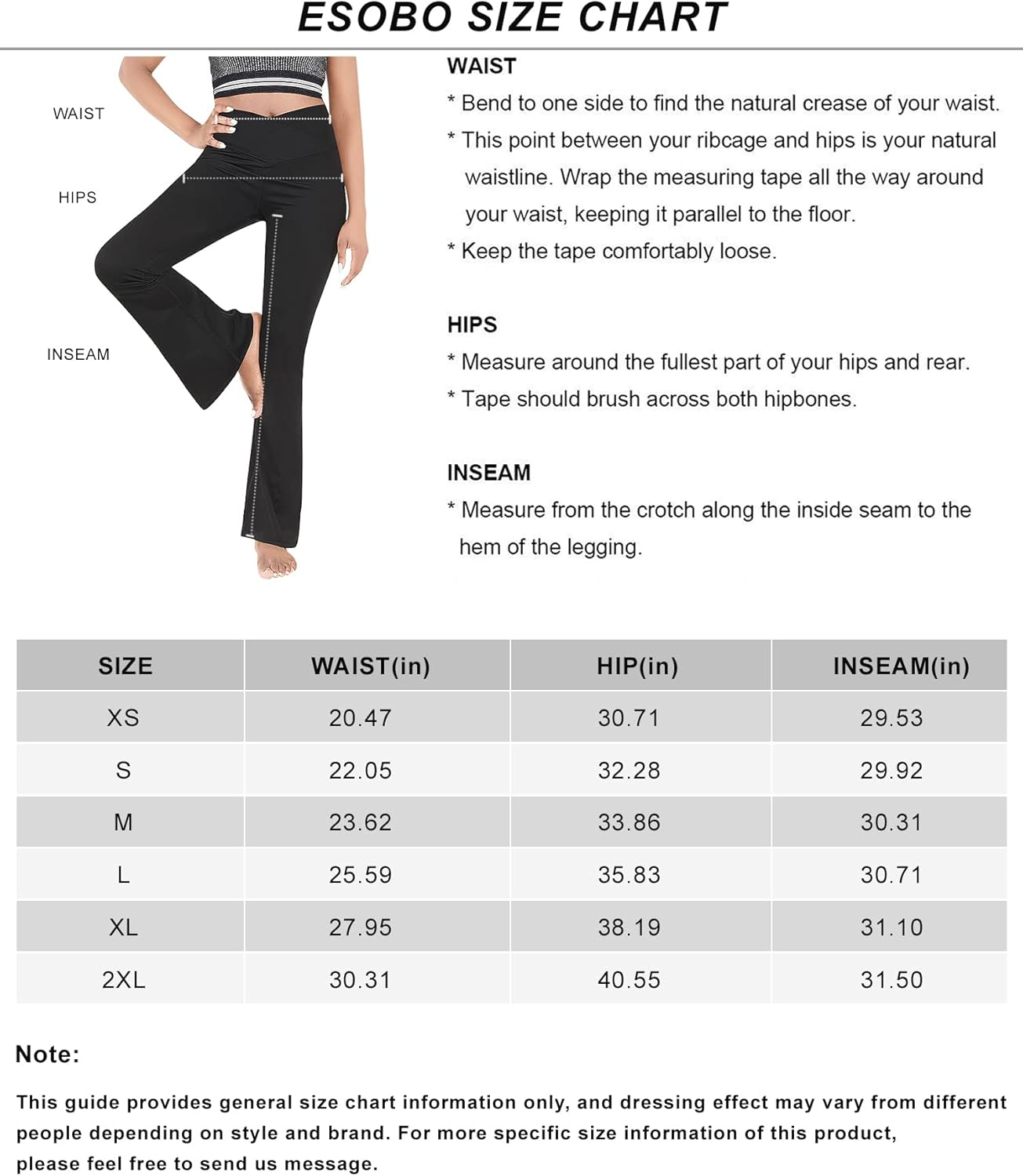 Esobo Women's Bootleg Yoga Pants Crossover High Waisted Wide Leg Workout Flare Pants Bootcut Work Pants Dress Pants : Clothing, Shoes & Jewelry