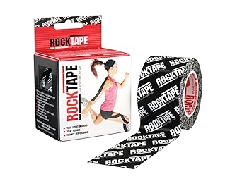 RockTape 71180 Athletic Tapes & Wraps, Black Logo, 2" x 16.4 5cm x 5m