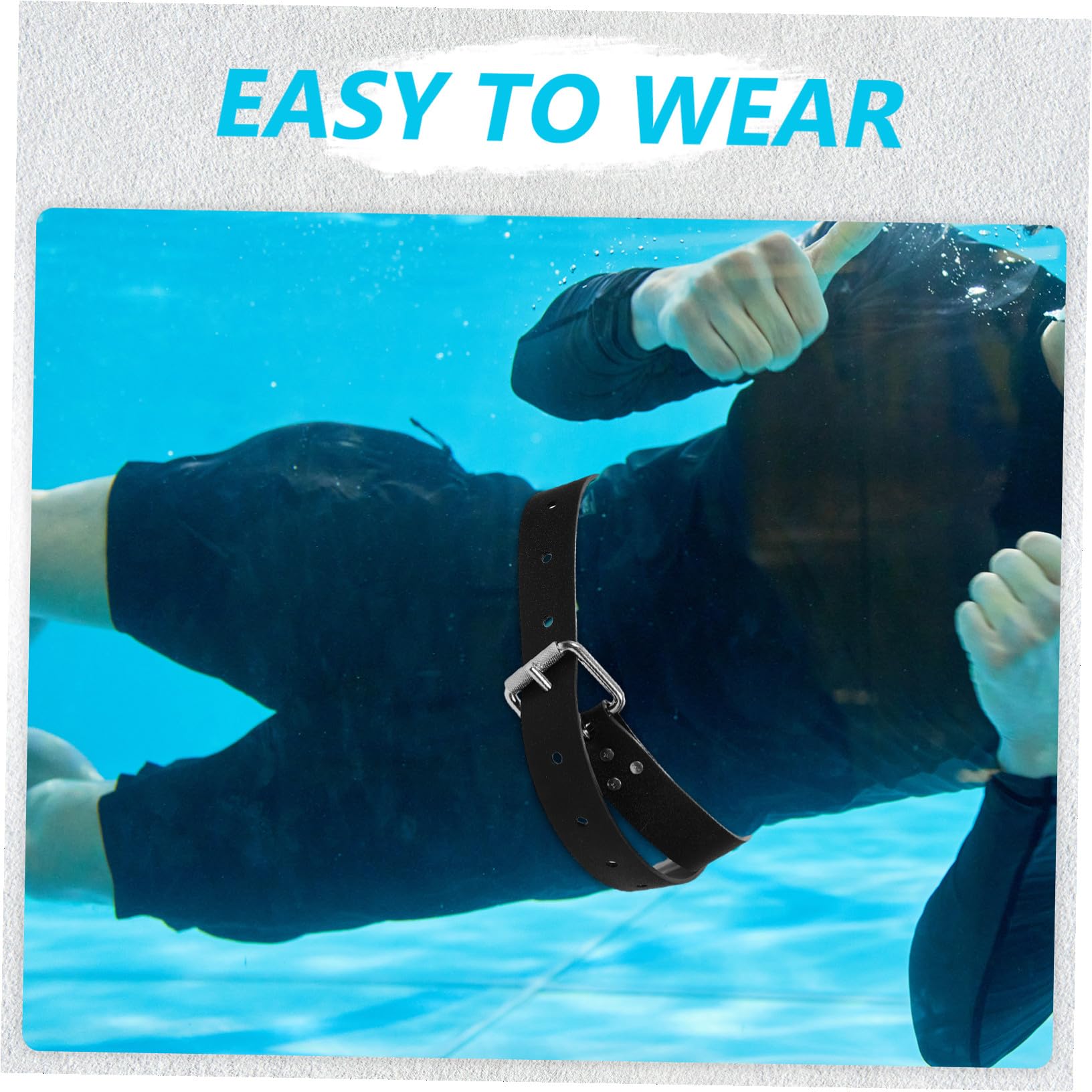 BESPORTBLE 1.3m Ceinture De Lestage pour Plongée Apnée Silicone Et Acier Inoxydable avec Boucle De Sécurité pour Sports Subaquatiques