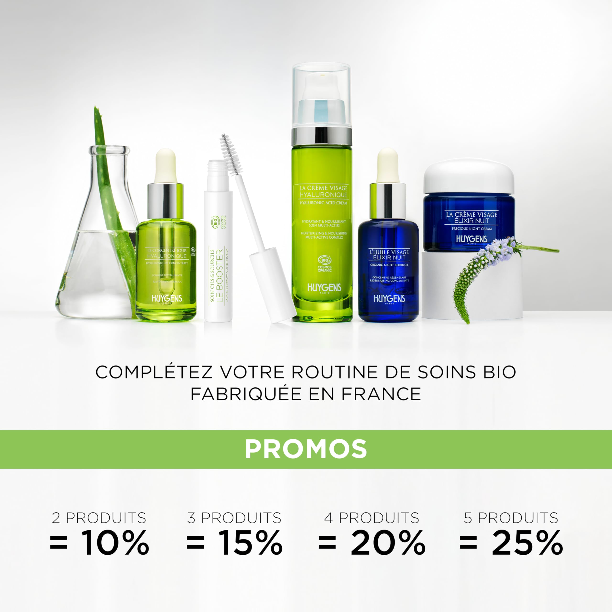 HUYGENS Sérum Cils & Sourcils au Ricin Bio – Soin Fortifiant & Pousse