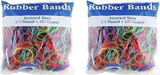 Rubber Bands Assorted Sizes & Colors, 1 lb