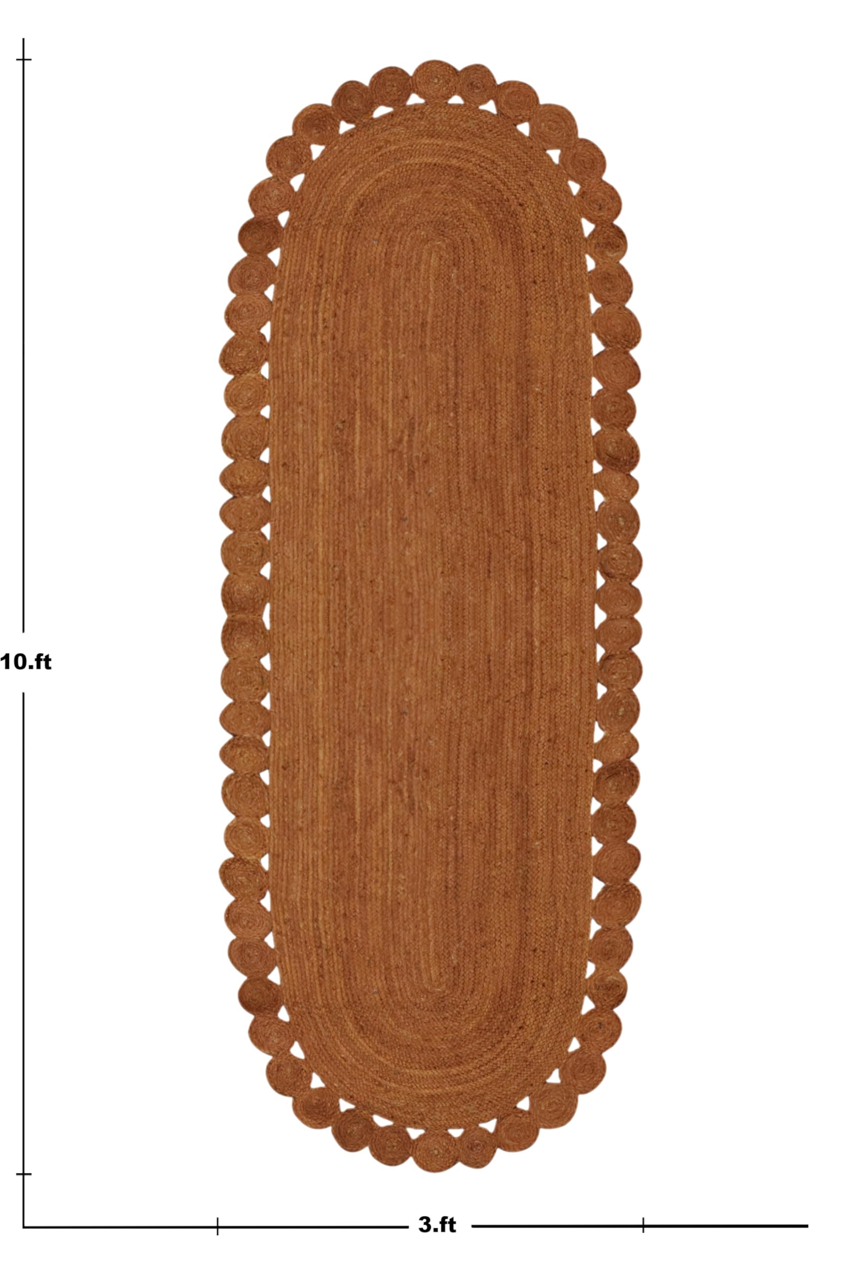 Ovaler Kelim-Läufer, 2,6 x 18, Kelim-Teppich, Orange, solides Design, 0,19 Zoll dick, Flachgewebe-Teppich für den Innen- und Außenbereich, für Eingangsbereich, Flur und Treppenläufer