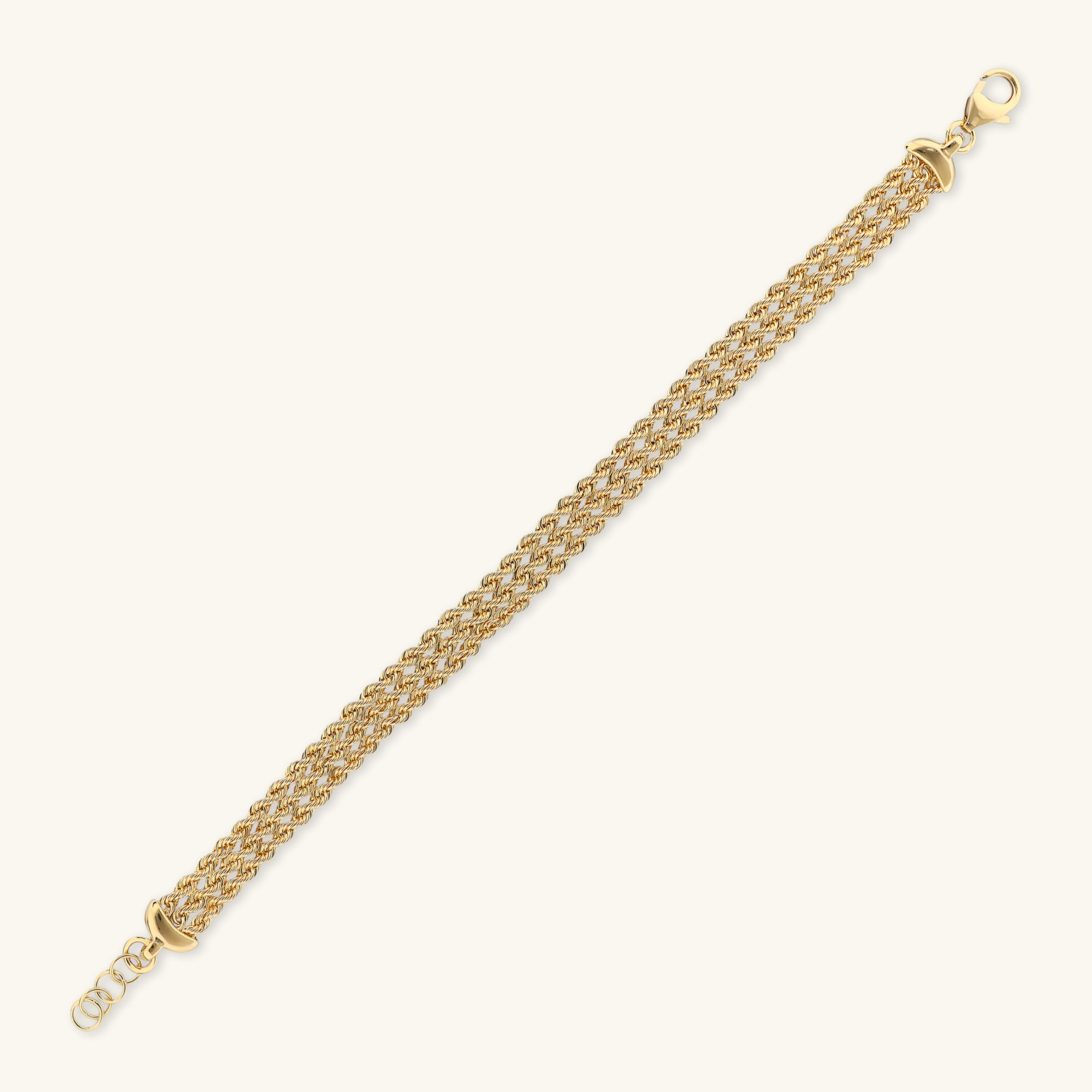 etrusca GIOIELLI Bracciale Donna Multi-filo placcato Oro 18k – Bracciale Dorato Catena Corda – Gioielli Made in Italy – Braccialetto Idea Regalo Compleanni, Anniversari, Festa Donna, Festa Mamma
