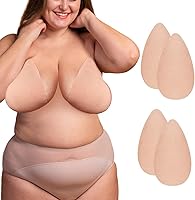 Jolbndcv Invisible Breast Lift Tape 2 Pairs - Strong Adhesive Push-Up Pasties for C-F Cup Large Breasts, Waterproof & Breathable