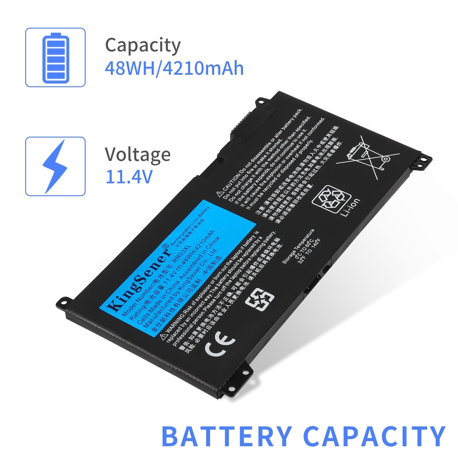 RR03XL Batteria per PC portatile HP ProBook 430 440 450 455 470 G4 G5 MT20 HSTNN-PB6W HSTNN-LB7I HSTNN-LB71 851477-421 851477-541 851477-831 HSTNN-UB7C 48WH 11.4V