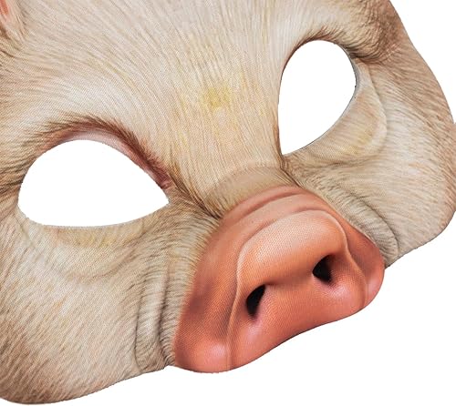 Miniatura 3 de Dzrige Máscara de cerdo de Halloween, máscara de cerdo de media cara para Halloween, mascarada, carnaval, fiesta complicada, accesorios de cosplay