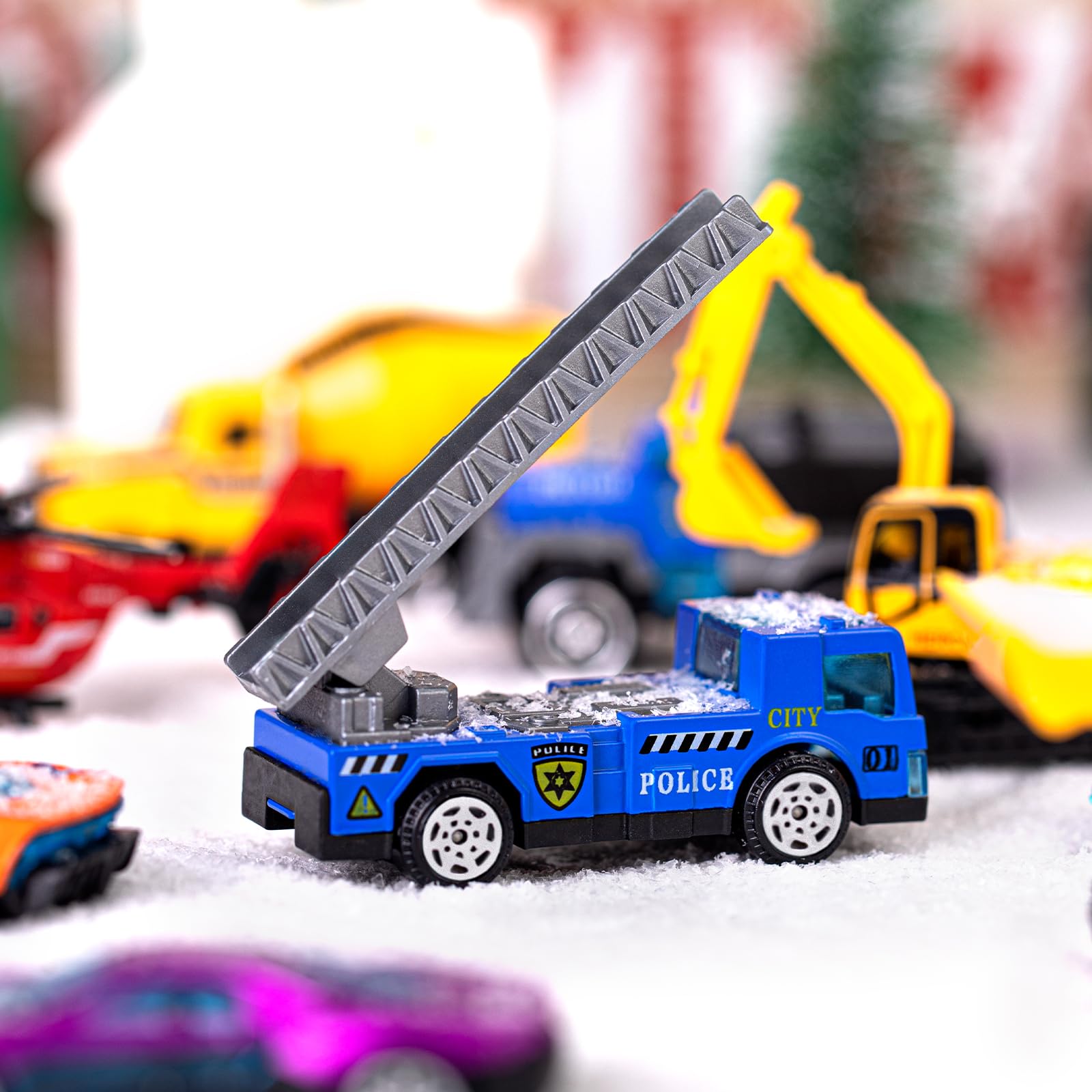 Calendrier De L'Avent 2025 Avec 24 Voitures Jouet - Cadeau Noël Garçon 3-8 Ans