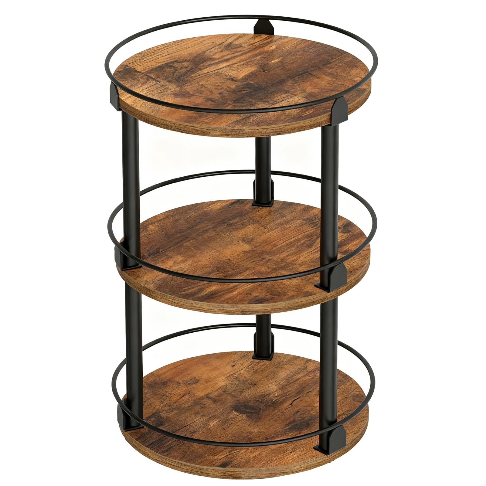 CHICIRIS Portagiratorio per Condimenti con Design a 3 Livelli (Metal Wood)