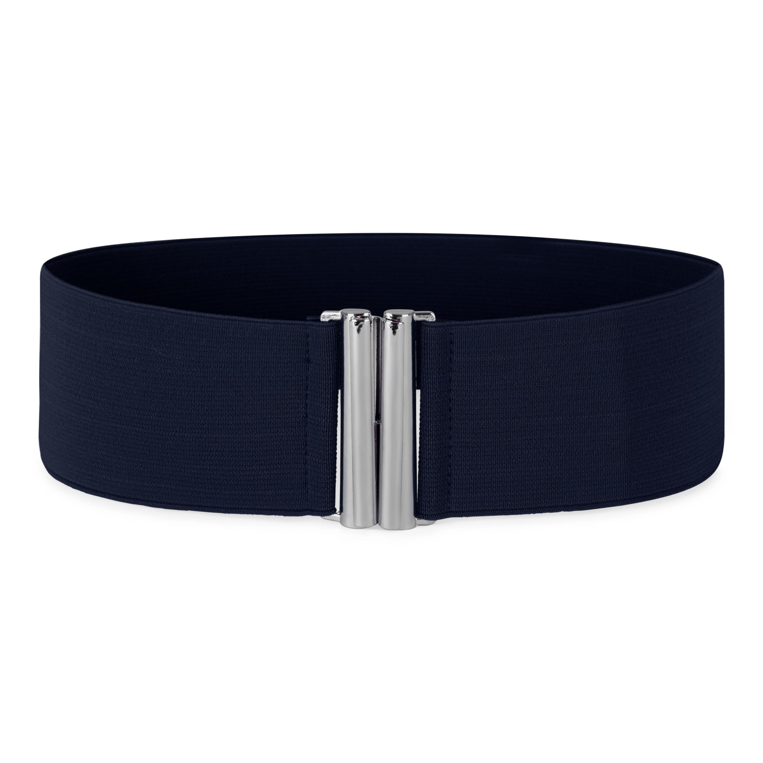 Blackbutterfly Women's Midnight Blue 3 Inch Elastic Vertical Buckle Waist Belt (, Xxl)