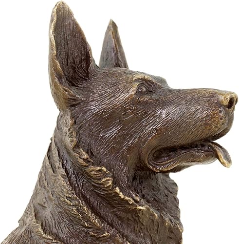 Miniatura 7 de Kunst & Ambiente - Escultura de perro pastor alemán - Figura de animal - Miniatura de bronce - Milo firmado - Altura 6.3 in - Idea de regalo -