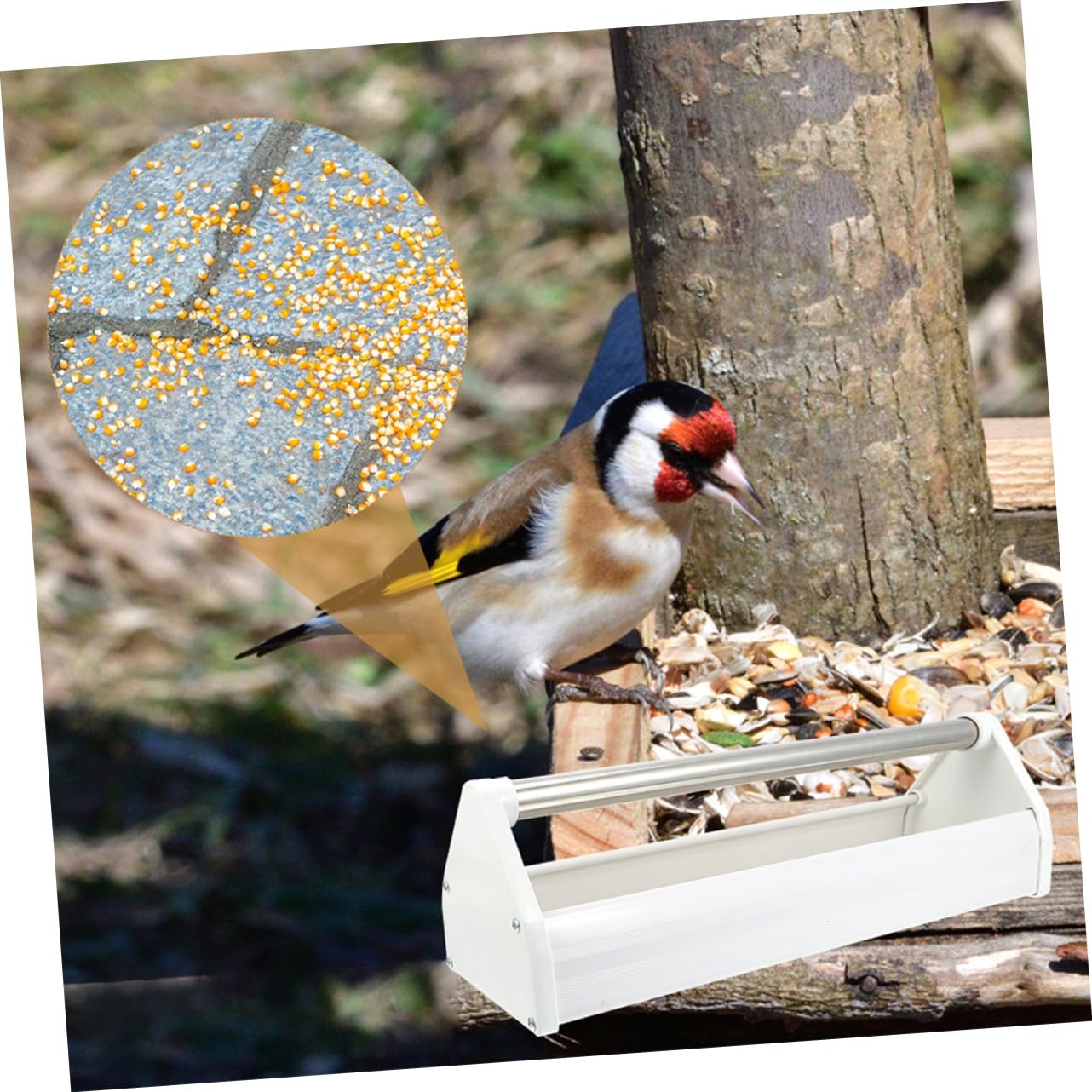 UKCOCO Mangeoire pour Pigeons et Calopsittes Solide en Plastique et Acier Inoxydable, Lot de 2 Pièces 40 Cm, Alimentation Pratique pour Volière, Adaptée aux Petits Oiseaux de Compagnie