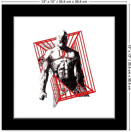Miniatura 6 de Trends International Gallery Pops Marvel Comics Daredevil - Geometric Devil Ink Sketch Canvas Wall Art Wall Poster, 12.00" x 12.00", Stretched Canvas