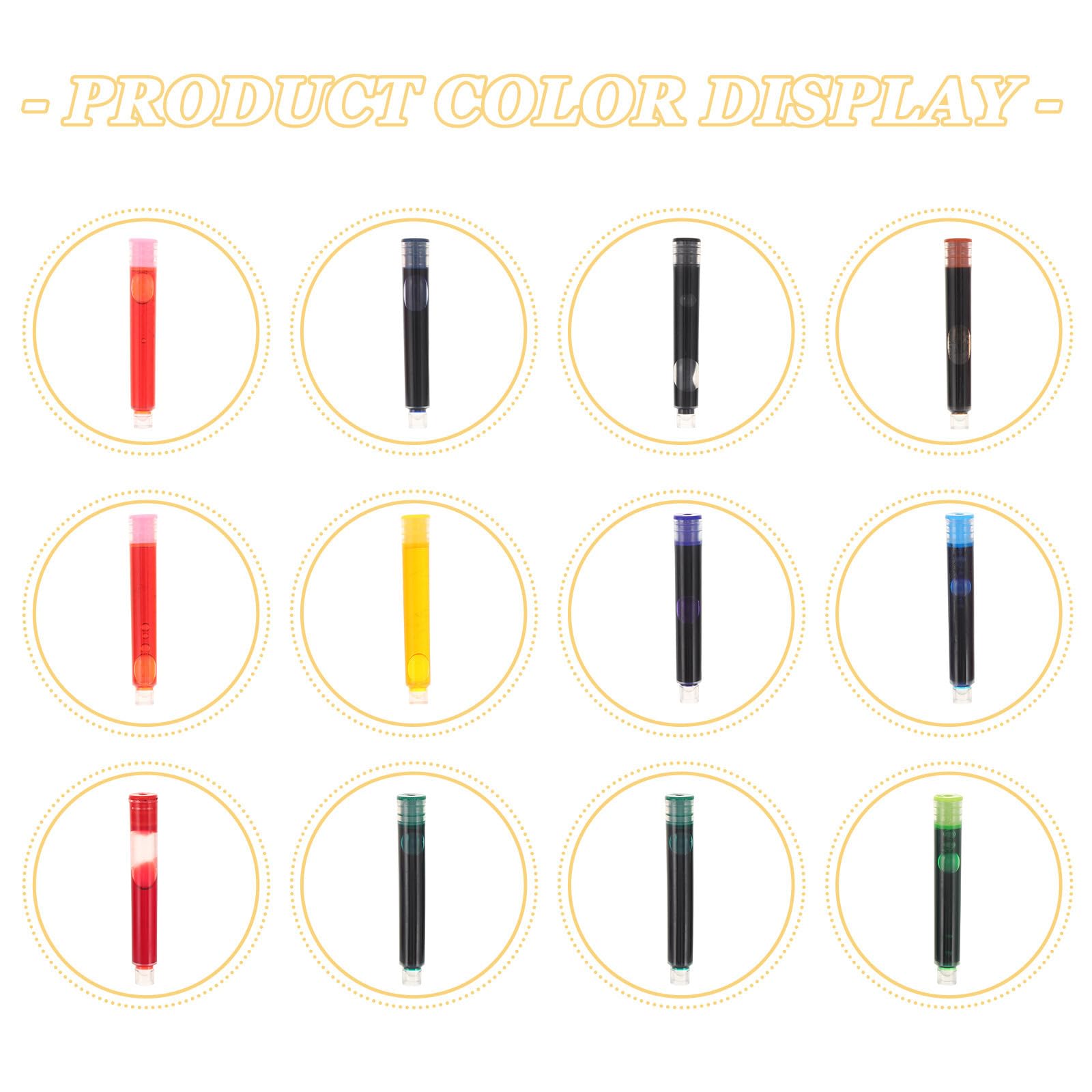 240 Pièces Recharge Encre pour Stylo-plume Cartouches Calibre Compatible avec Stylos Étudiants Facile à Remplacer