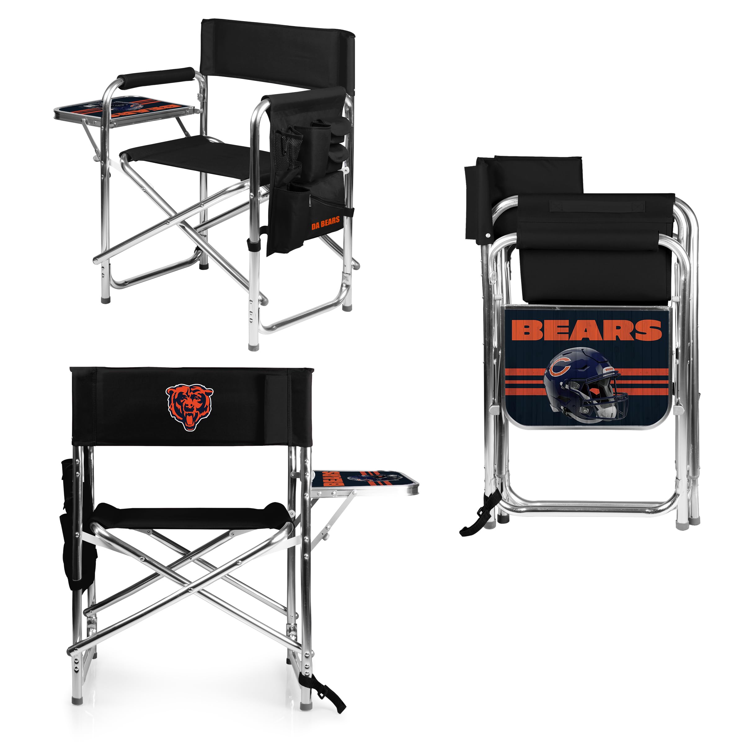 Picnic TIME NFL Unisex-Adult NFL Sports Chair with Side Table, Beach Chair, Camp Chair for Adults