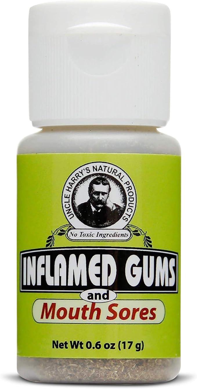 Uncle Harry's Inflamed Gums & Mouth Sores Tooth Powder Powder Toothpaste for Gum