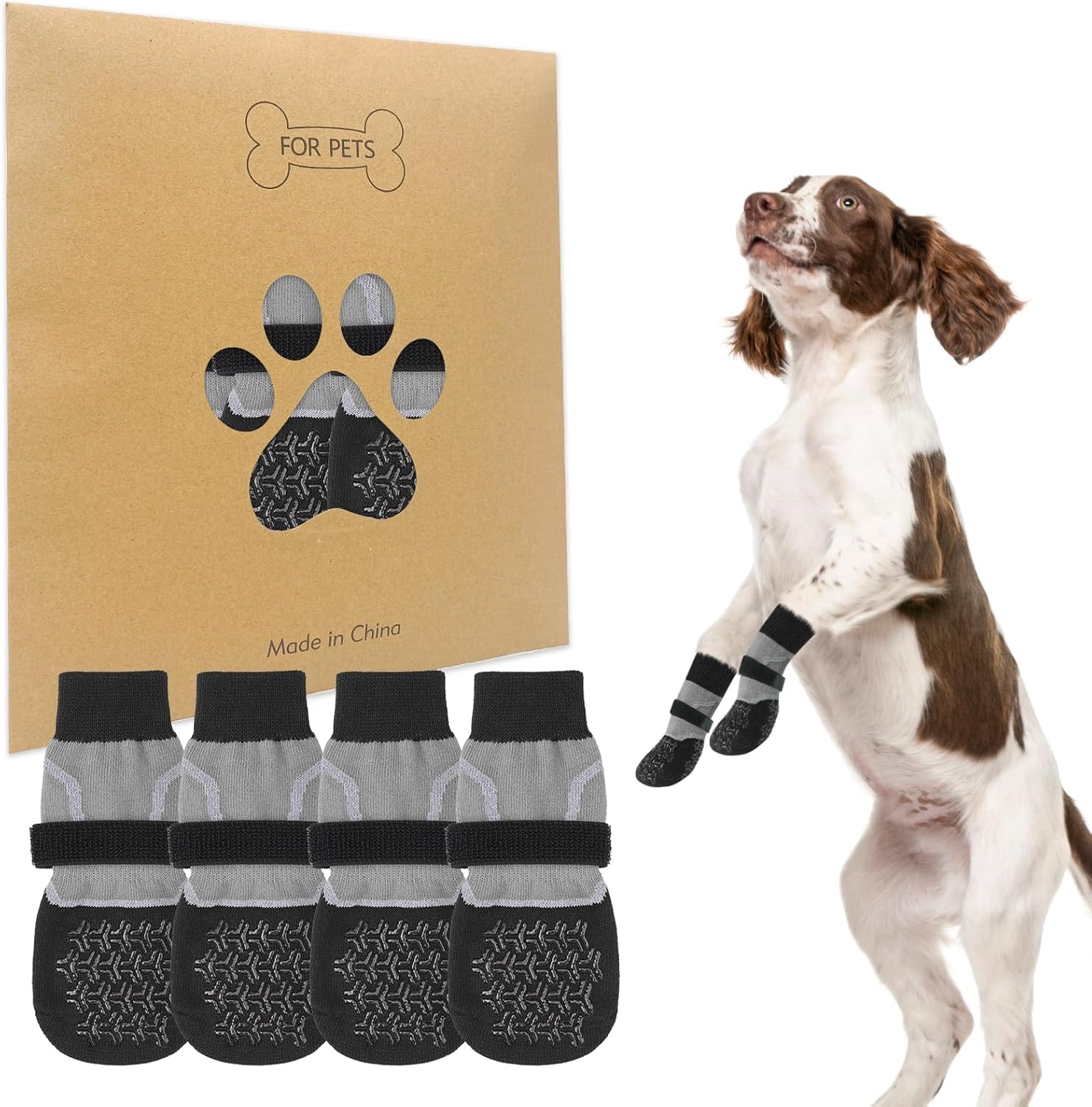 BEAUTYZOO Reflective Anti Slip Dog Socks to Prevent