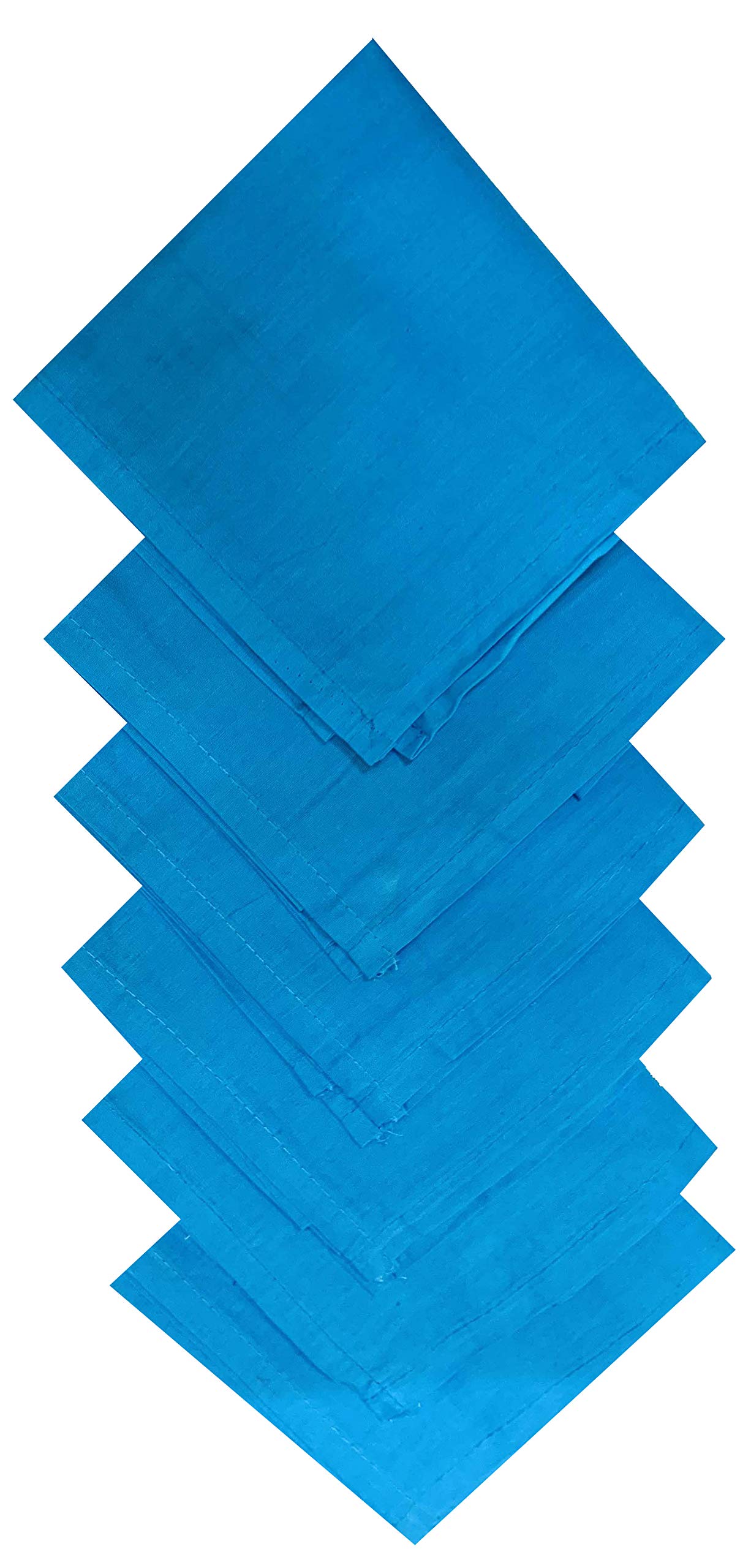 VT VIRTUE TRADERS Men's Sky Blue Handkerchief Cotton (Set Of 6 PC)(MADE IN INDIA)